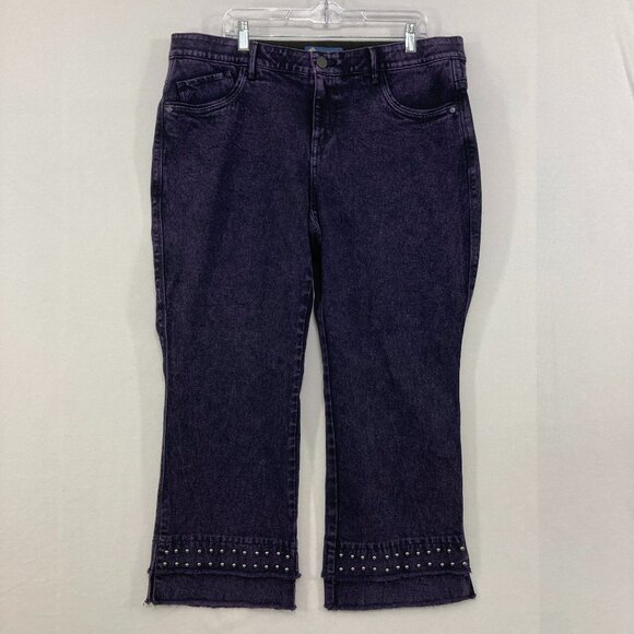 Democracy size 20W Purple Absolution Stretch Studded Frayed Hem Bootcut Jeans - Picture 1 of 10